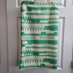 4/$20 Handmade Geometric Graphic Green And Cream Pencil Skirt
